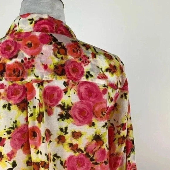 Ann Taylor top size 6 pink 28% silk floral - Picture 9 of 13